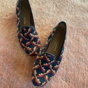 Stubbs and Newton Black Yellow and Red used Luxury smoking slippers.